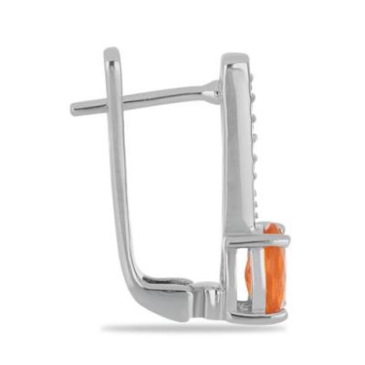 BUY 925 STERLING SILVER NATURAL ORANGE ETHIOPIAN OPAL GEMSTONE EARRINGS WITH ZIRCON ACCENTS – WHOLESALE SUPPLIER